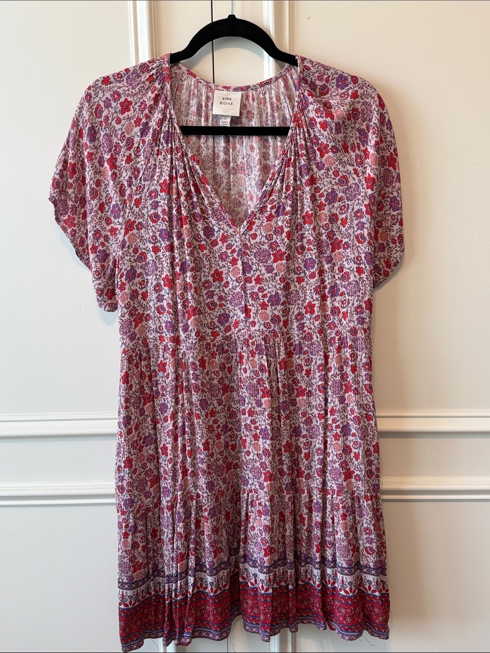 Knox Rose Pink & Purple Floral Midi Dress